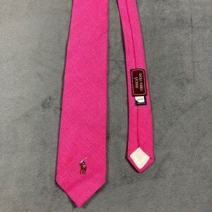 Polo Ralph Lauren men’s 100% linen handmade tie with flaws